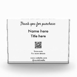 QRをスキャンして購入した名前のタイトルをありがとう フォトブロック