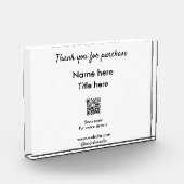 QRをスキャンして購入した名前のタイトルをありがとう フォトブロック (左)