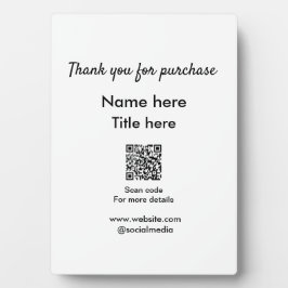 QRをスキャンして購入した名前のタイトルをありがとう フォトプラーク