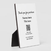 QRをスキャンして購入した名前のタイトルをありがとう フォトプラーク (側面)