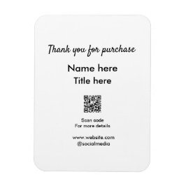 QRをスキャンして購入した名前のタイトルをありがとう マグネット