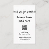 QRをスキャンして購入した名前のタイトルをありがとう 名刺 (裏面)