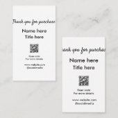 QRをスキャンして購入した名前のタイトルをありがとう 名刺 (正面/裏面)