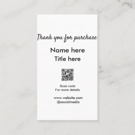 QRをスキャンして購入した名前のタイトルをありがとう 名刺