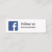 QRを後を追追加するfacebookユーザー名ソーシャルメディア スキニー名刺 (正面)