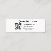 QRを後を追追加するfacebookユーザー名ソーシャルメディア スキニー名刺 (裏面)