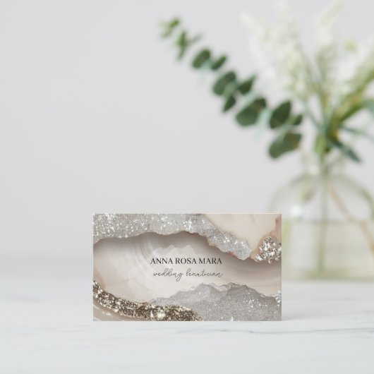 *~* QRアゲートタウペシルバーグリッターグラムAP66ルクセ 名刺 (スタンド正面)