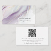 *~* QRアゲートラベンダーホワイト金ゴールドグリッターAP66 Luxe 名刺 (正面/裏面)