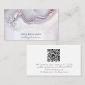 *~* QRアゲートラベンダーホワイト金ゴールド華美AP66 Luxe 名刺 (正面/裏面)