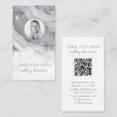 *~* QRアゲート大理石フォトロゴSILVER AP66グレー 名刺 (正面/裏面)