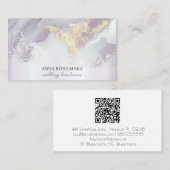 *~* QRアゲ華美ートラベンダーホワイト金ゴールドAP66 Luxe 名刺 (正面/裏面)