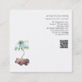 *~* QRアネモンフローラホワイトローズ金ゴールド スクエア名刺 (裏面)