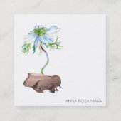 *~* QRアネモンフローラホワイトローズ金ゴールド スクエア名刺 (正面)