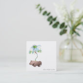 *~* QRアネモンフローラホワイトローズ金ゴールド スクエア名刺 (スタンド正面)