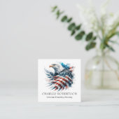 *~* QRアメリカン。フラッグバルトイーグルAP16 スクエア名刺 (スタンド正面)