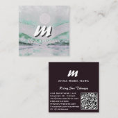 *~* QRエメラルド抽象芸術横自然AP93 スクエア名刺 (正面/裏面)