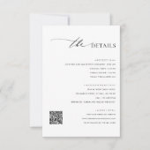 QRエレガントコードの結婚詳細エンクロージャカード 招待状 (正面)