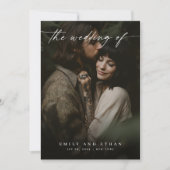 QRエレガントコーモダンドのMoody写真の結婚QR 招待状 (正面)