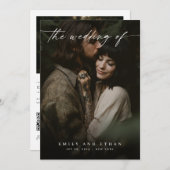 QRエレガントコーモダンドのMoody写真の結婚QR 招待状 (正面/裏面)