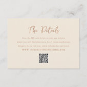 QRエレガントコーモダンド自然結婚の エンクロージャーカード (正面)