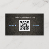 QRエレガント付きダマスク写真カード 名刺 (裏面)