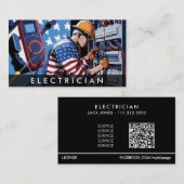 *~* QRエレクトリシャン愛国国旗AP75写真 名刺 (正面/裏面)