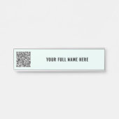 QRカスタムコードと名前を使用したドアサイン サインプレート (正面)