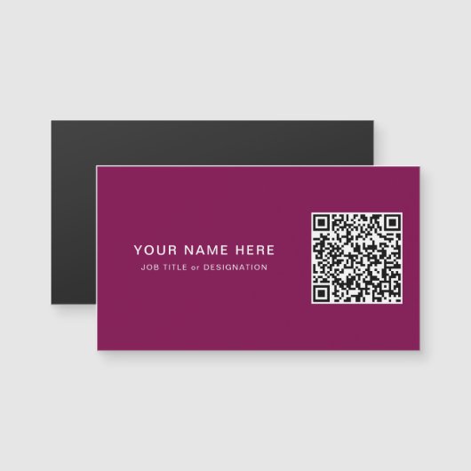 QRカスタムコード付きジョブ名ワインマグネットカード (正面/裏面)