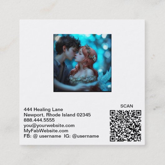 *~* QRカップル天使の結婚相談AP55 スクエア名刺 (裏面)