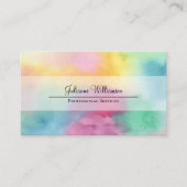 QRカラフルコード付き水彩雲かわいらし 名刺 (正面)