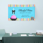 QRカラフルコーポップ・アートのド付きケーキ 横断幕 (トレードショー)