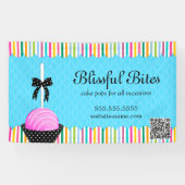 QRカラフルコーポップ・アートのド付きケーキ 横断幕 (横)