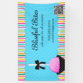 QRカラフルコーポップ・アートのド付きケーキ 横断幕 (縦)