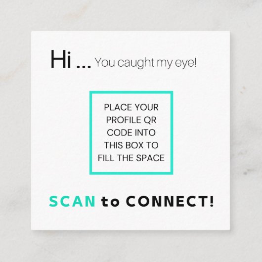 QRカード、正方形、2.5インチx 2.5インチ正方形名刺 スクエア名刺 (裏面)