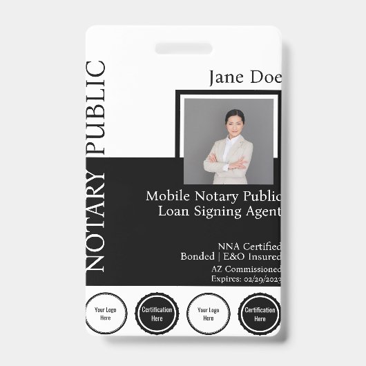 QRクラシック付きスタイル公証人公式バッジ バッジ (Front)