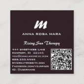 *~* QRグリッターモダン抽象芸術大理石Geode AP93 スクエア名刺 (裏面)