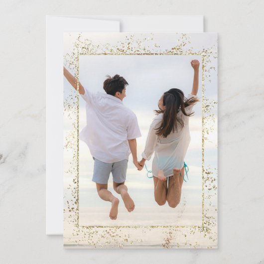 *~* QRグリッター-結婚のウェブサイトAR6日付を保存 セーブザデート (裏面)