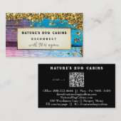 *~* QRグリッターAP49素朴風化木材 名刺 (正面/裏面)