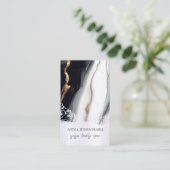 *~* QRグレーブラック金ゴールド大理石箔AP66 名刺 (スタンド正面)