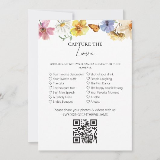 QRゲームカードを使っ結婚て私が探す愛をキャプチャ 招待状 (正面)