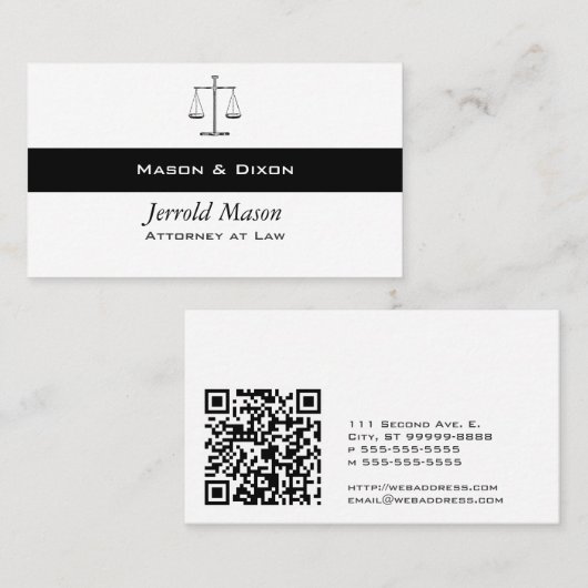 QRコはかりで測ード付きの正義 名刺 (正面/裏面)