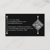 QRコエレガントード | プロフェッショナルモダンブラック 名刺 (裏面)