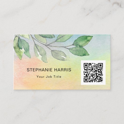 QRコカラフルードの葉 名刺 (正面)