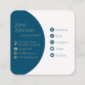 QRコシンプルード付きデザイン不動産仲介業者名刺 スクエア名刺 (裏面)