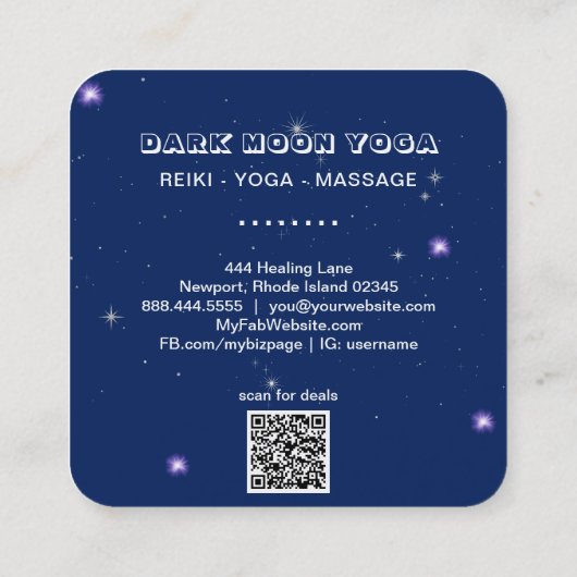 *~* QRコズミックルナスターダークムーン月天空 スクエア名刺 (裏面)
