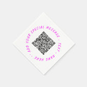 QRコパーソナライズされたードカスタム文字ナプキンステンプレート スタンダードカクテルナプキン (角)