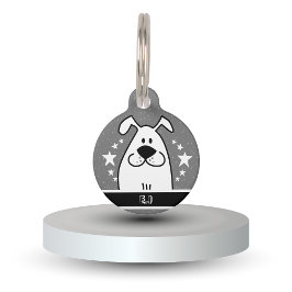 QRコパーソナライズされたード付き可愛いドッグドードルデザイン ペット　ネームタグ