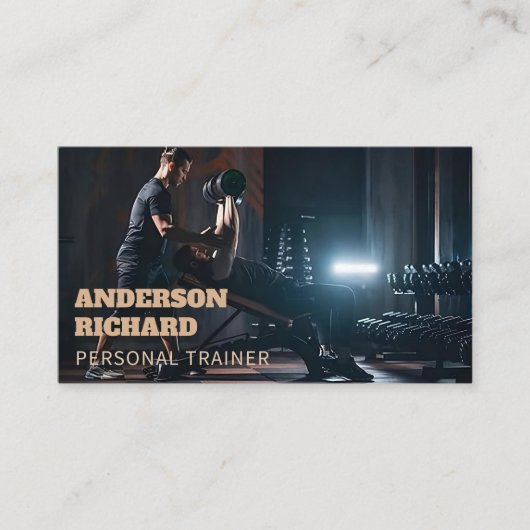 QRコミニマルード |パーソナルトレーナーフィットネス写真 名刺 (正面)