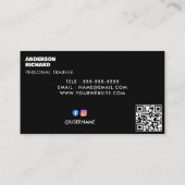 QRコミニマルード |パーソナルトレーナーフィットネス写真 名刺 (裏面)