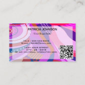 QRコミニマルード |レトロスクリプト紫ピンク 名刺 (裏面)